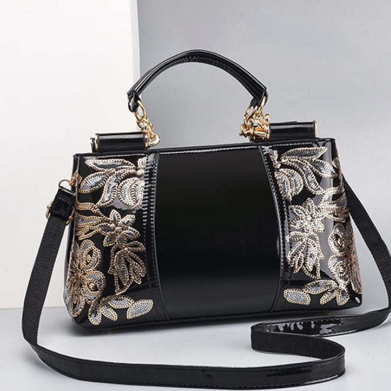 LoomTech™ Sequin Embroidered Handbag – Luxury PU Leather Party & Bridal Shoulder Bag for Women