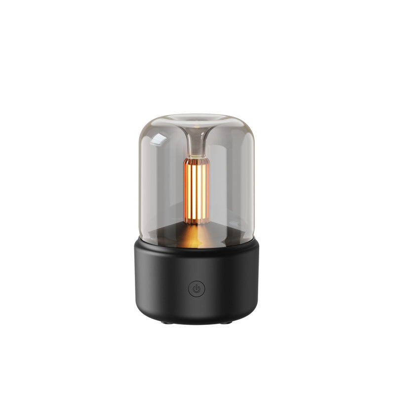 LoomTech™ Candlelight Aroma Diffuser – 120ml USB Humidifier with LED Night Light & Essential Oil Mist Maker