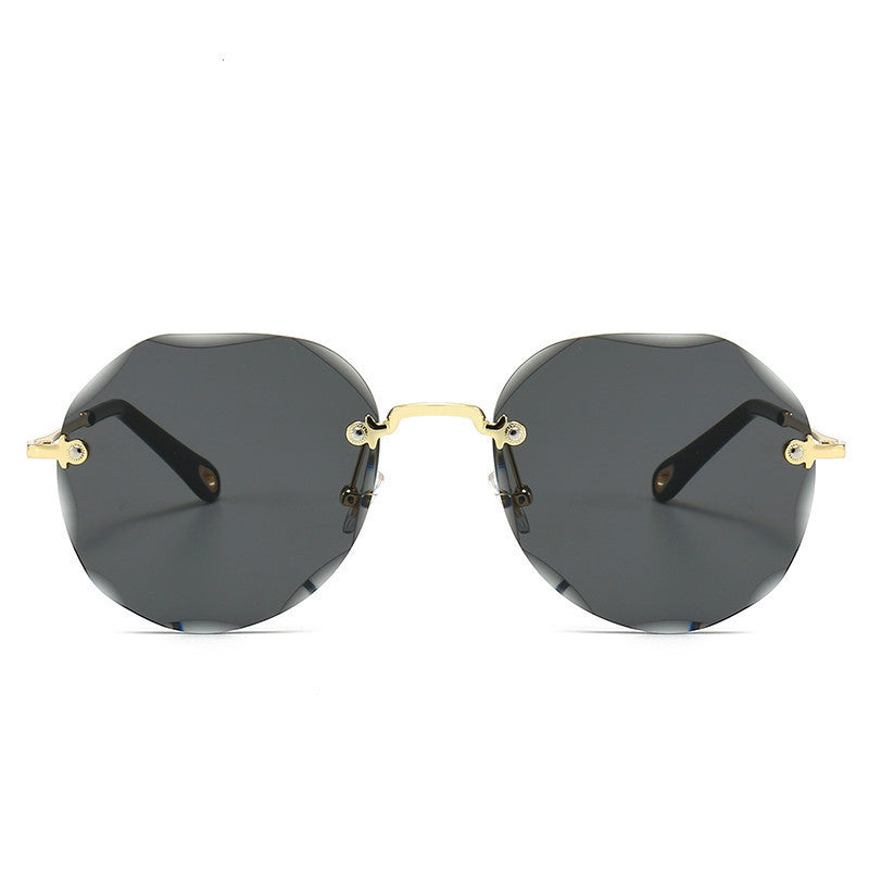 LoomTech™ Polygonal Rimless Sunglasses – Luxury Metal Frame UV-Protective Eyewear for Women
