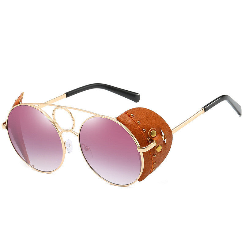 LoomTech™ Round Frame UV400 Sunglasses – Trendy European Metal Eyewear for Women