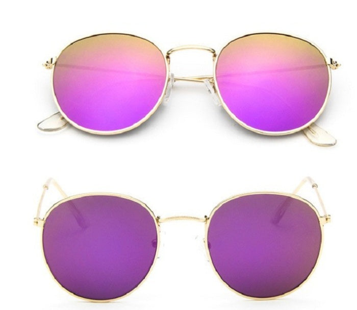LoomTech™ Women’s Retro Round Sunglasses – Metal Frame UV-Protective Eyewear