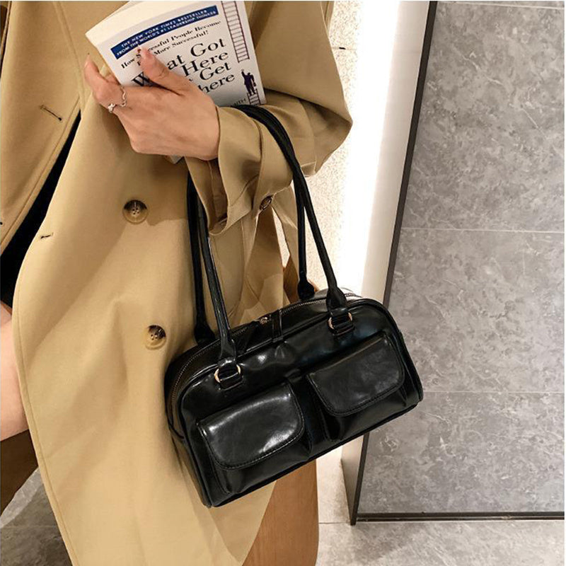 LoomTech™ Multi-Pocket Shoulder Bag – Fashion Square PU Leather Handbag for Women
