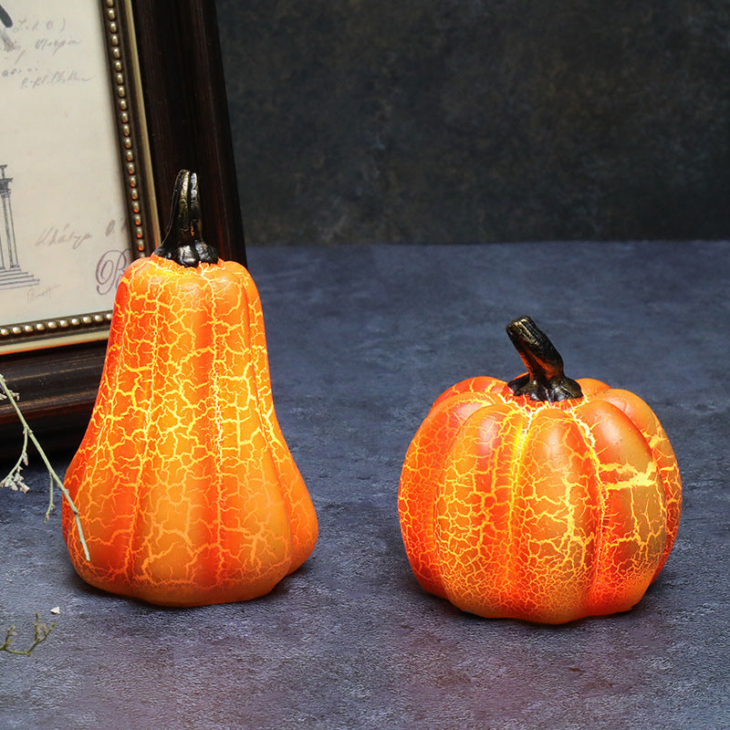 LoomTech™ Halloween Pumpkin LED Lantern – Realistic Resin Candle Lamp for Party & Home Decoration