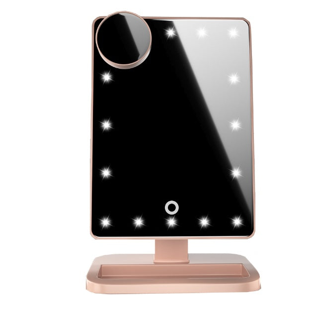 LoomTech™ 3-in-1 LED Makeup Mirror – Touch Screen Bluetooth Speaker with 10X Magnifying Mirror (20 LED Lights)