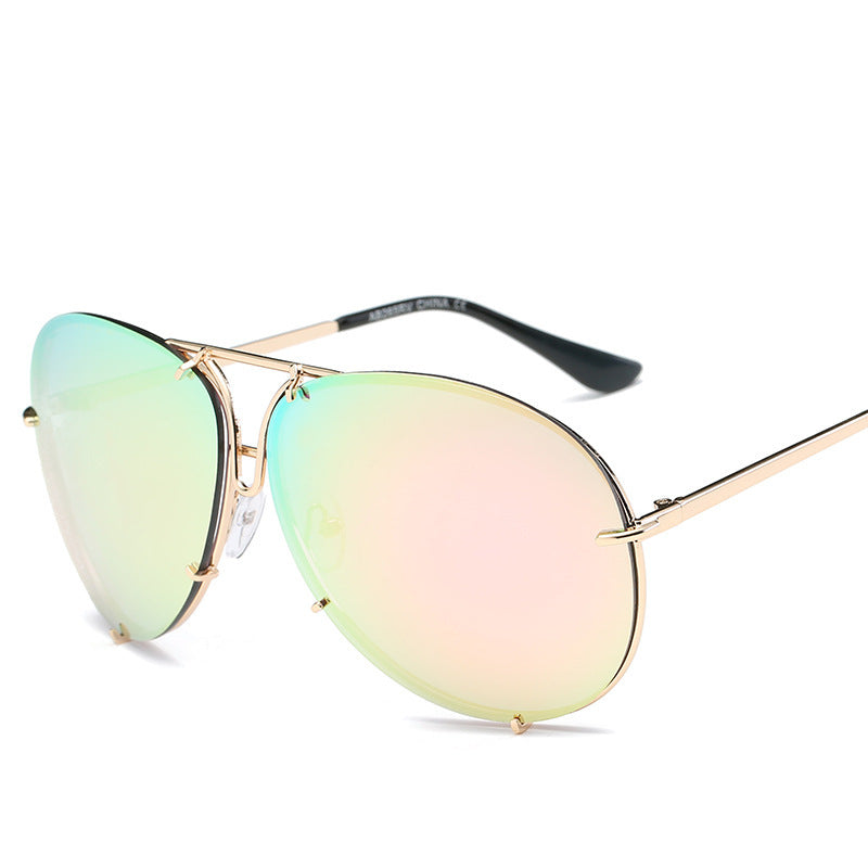LoomTech™ Color Film Big-Frame Sunglasses – UV400 Fashion Metal Eyewear for Men & Women