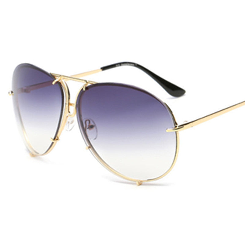 LoomTech™ Color Film Big-Frame Sunglasses – UV400 Fashion Metal Eyewear for Men & Women