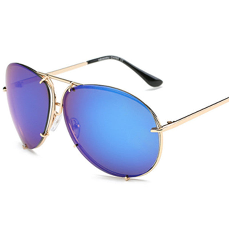 LoomTech™ Color Film Big-Frame Sunglasses – UV400 Fashion Metal Eyewear for Men & Women