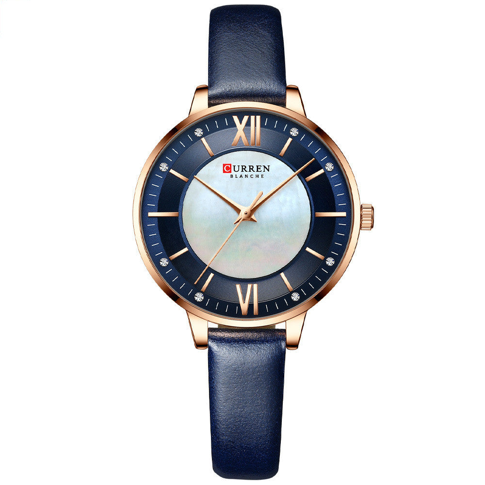 LoomTech RoseBelle™ — Women’s Casual Quartz Watch with Genuine Leather Strap & 10M Water Resistance