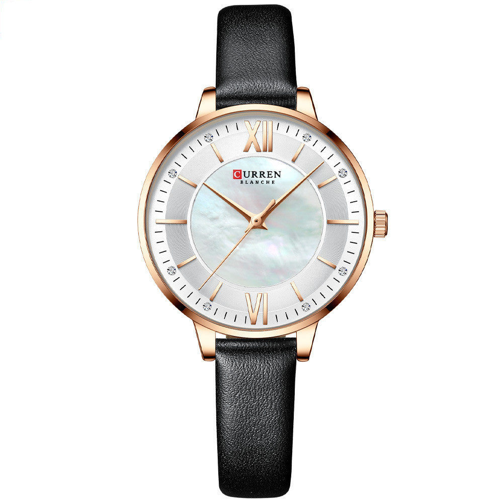 LoomTech RoseBelle™ — Women’s Casual Quartz Watch with Genuine Leather Strap & 10M Water Resistance