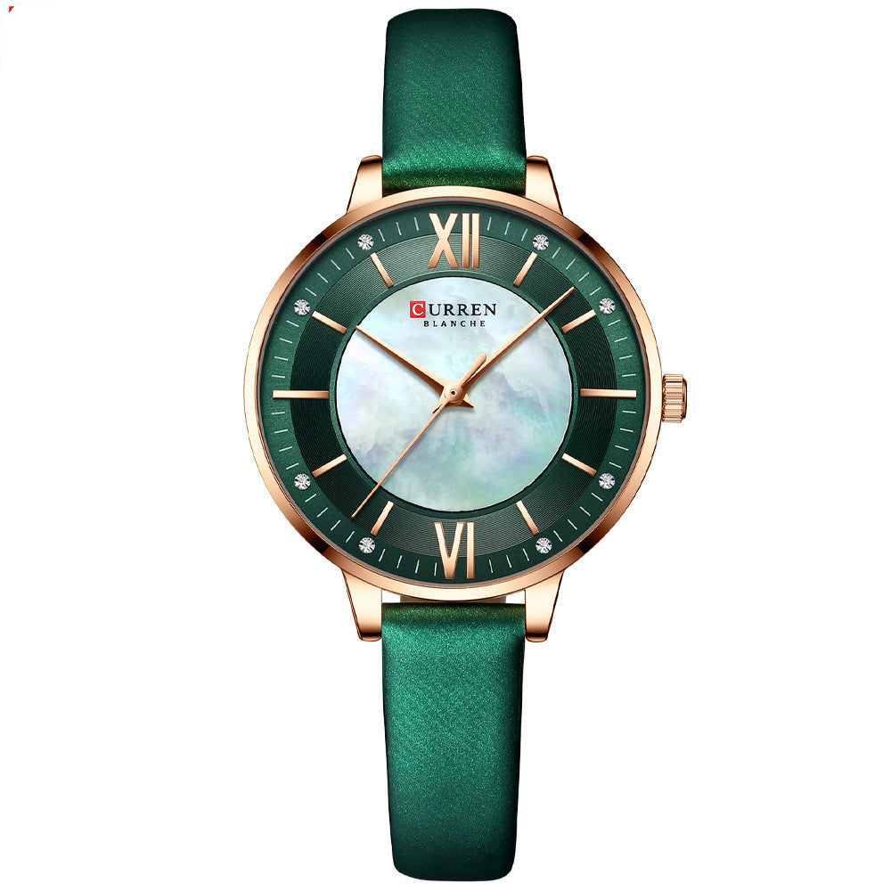 LoomTech RoseBelle™ — Women’s Casual Quartz Watch with Genuine Leather Strap & 10M Water Resistance