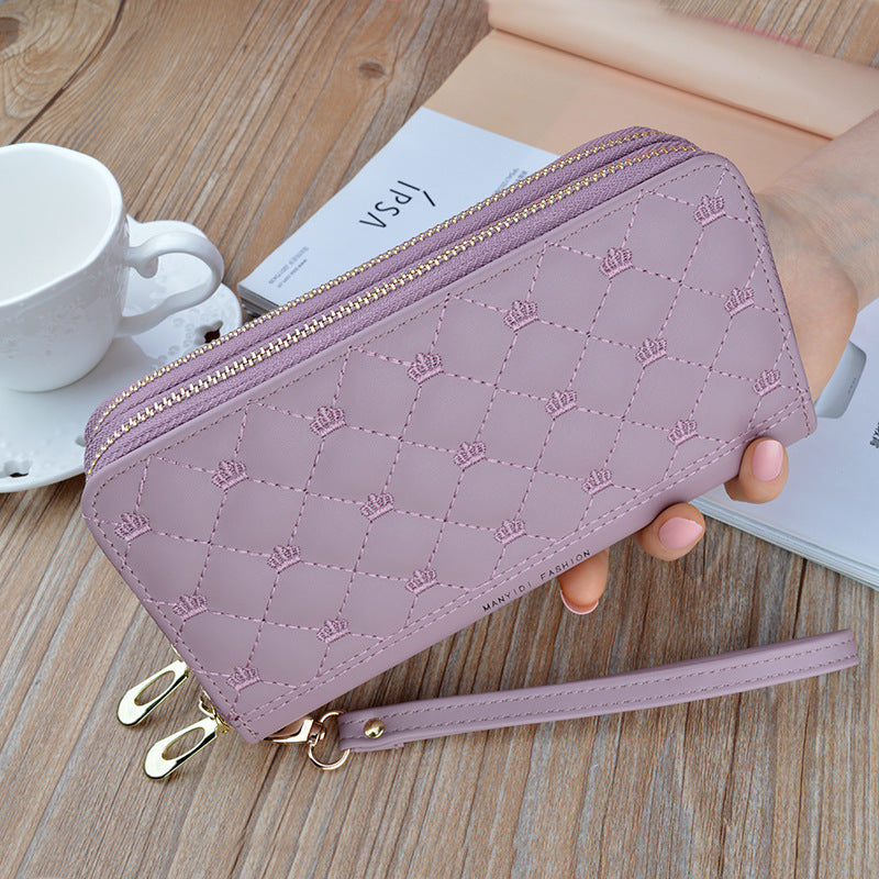LoomTech™ Women’s Long Double-Zipper PU Leather Purse – Elegant Shoulder & Handbag Wallet