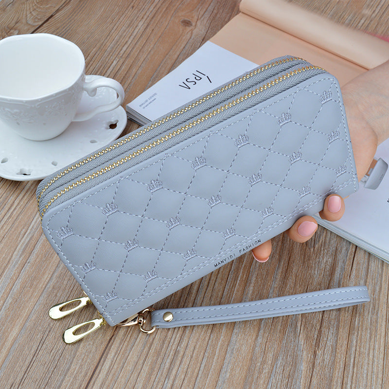 LoomTech™ Women’s Long Double-Zipper PU Leather Purse – Elegant Shoulder & Handbag Wallet