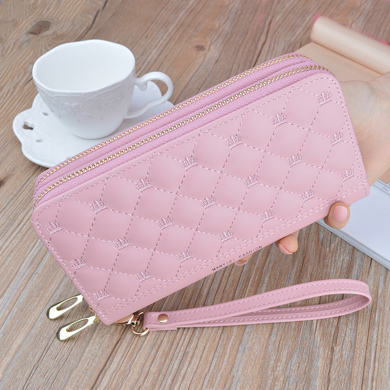 LoomTech™ Women’s Long Double-Zipper PU Leather Purse – Elegant Shoulder & Handbag Wallet