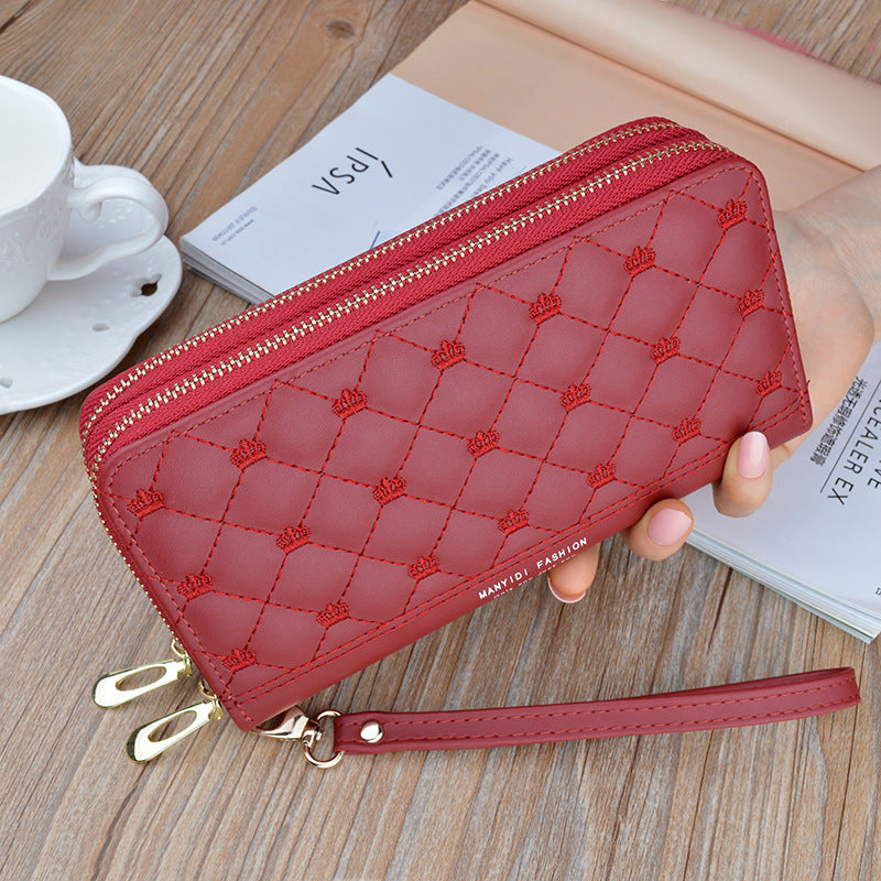 LoomTech™ Women’s Long Double-Zipper PU Leather Purse – Elegant Shoulder & Handbag Wallet