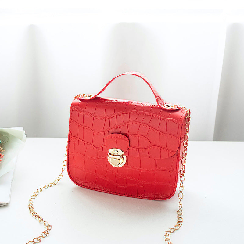 LoomTech™ Mini Croc-Pattern Crossbody Bag – Classic Chain Strap Shoulder Purse