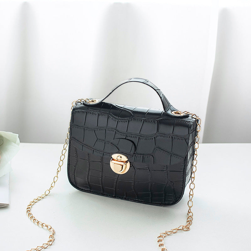 LoomTech™ Mini Croc-Pattern Crossbody Bag – Classic Chain Strap Shoulder Purse