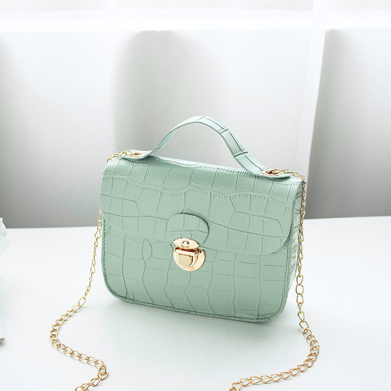 LoomTech™ Mini Croc-Pattern Crossbody Bag – Classic Chain Strap Shoulder Purse
