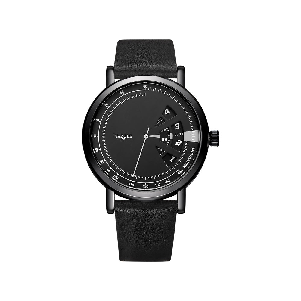 LoomTech AxisTime™ — Men’s Turntable Waterproof Quartz Watch with Metal Case & Mineral Glass Crystal (30M Water Resistant)