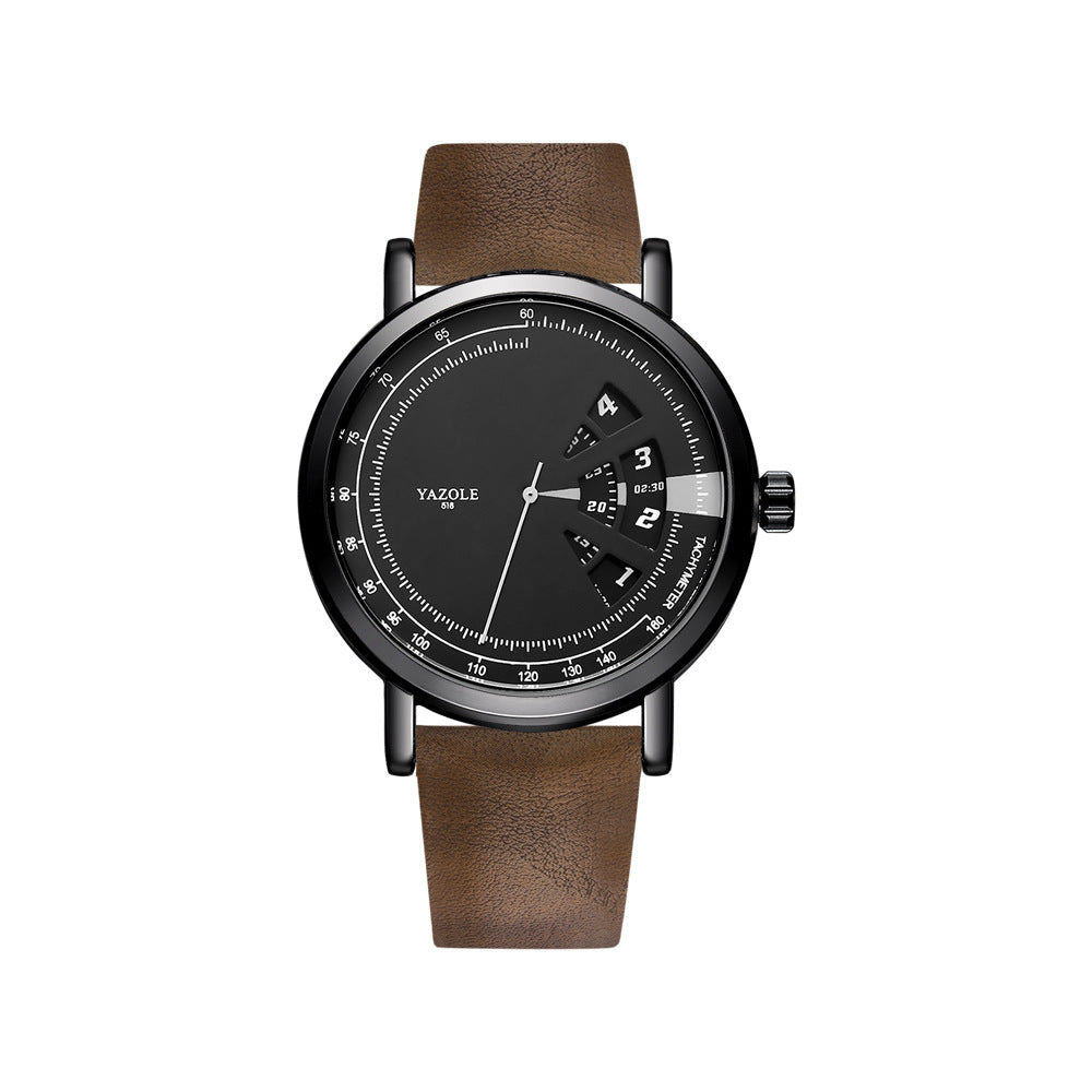 LoomTech AxisTime™ — Men’s Turntable Waterproof Quartz Watch with Metal Case & Mineral Glass Crystal (30M Water Resistant)