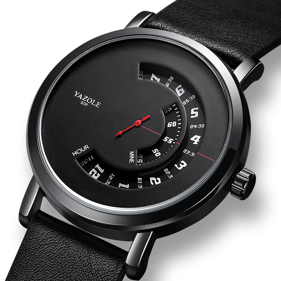 LoomTech AxisTime™ — Men’s Turntable Waterproof Quartz Watch with Metal Case & Mineral Glass Crystal (30M Water Resistant)