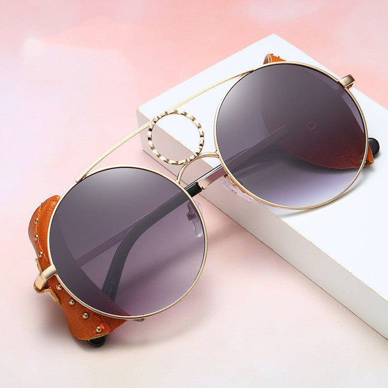 LoomTech™ Round Frame UV400 Sunglasses – Trendy European Metal Eyewear for Women