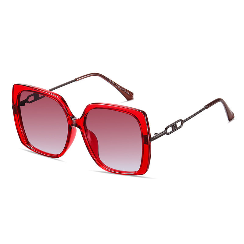 LoomTech™ Large Square Polarized Sunglasses – Fashion Metal Frame UV400 Eyewear for Women