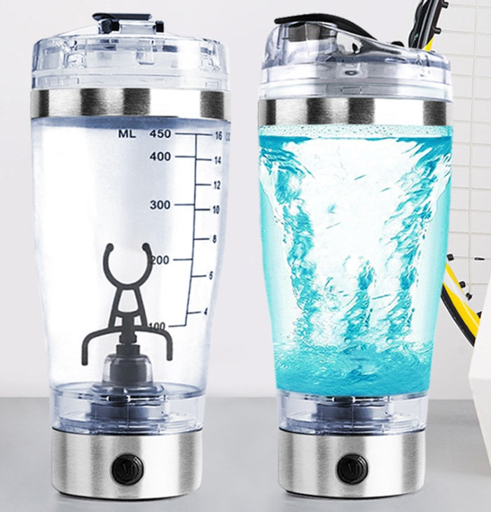 LoomTech™ Electric Protein Shaker Bottle – USB Rechargeable Vortex Mixer for Shakes, Coffee & Fitness Drinks (600ml)