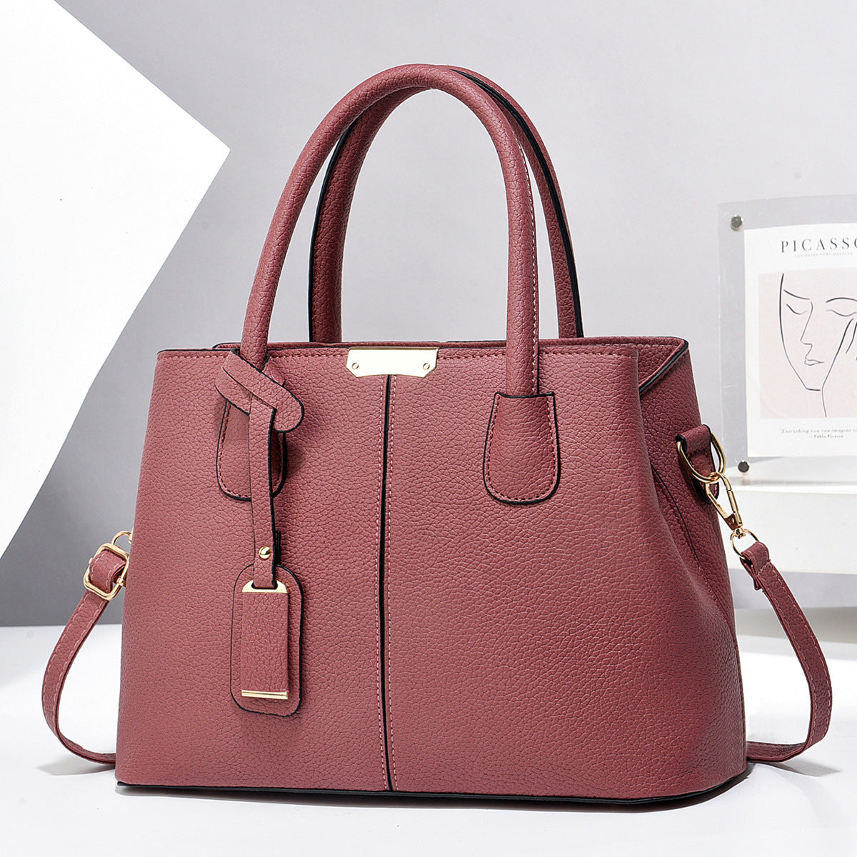 LoomTech™ Women’s PU Leather Tote Bag – Large Capacity Shoulder & Crossbody Handbag