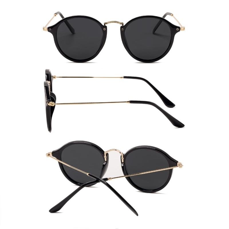 LoomTech™ Round Metal Sunglasses – Unisex UV400 HD Lens Eyewear for Men & Women