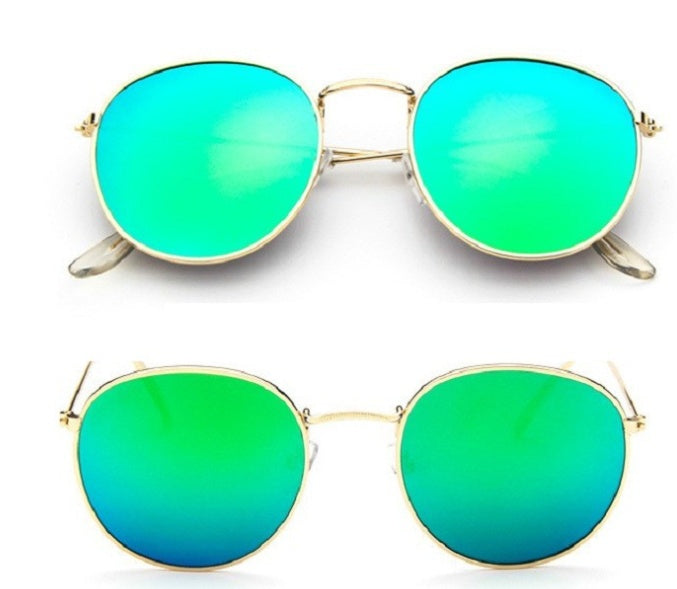LoomTech™ Women’s Retro Round Sunglasses – Metal Frame UV-Protective Eyewear