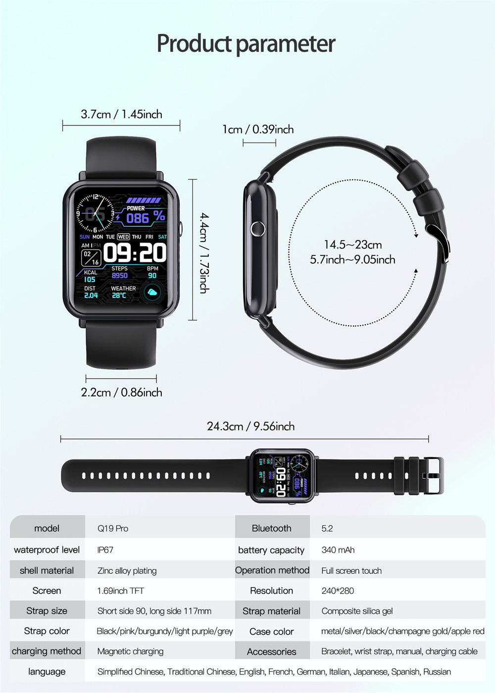 LoomTech AquaCore™ — Smart Waterproof Watch with Full-Touch Display, Bluetooth 5.2 & Long Battery Life (IP67)