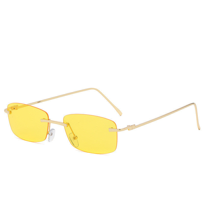 LoomTech™ Ocean Lens Rimless Sunglasses – UV400 Cut-Edge Metal Frame Fashion Eyewear