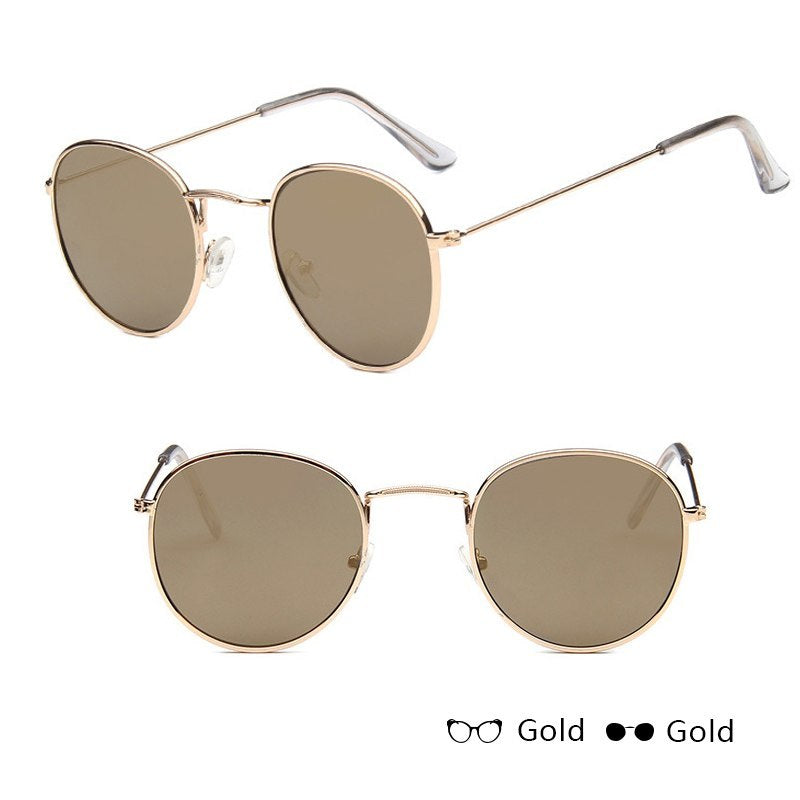 LoomTech™ Women’s Retro Round Sunglasses – Metal Frame UV-Protective Eyewear