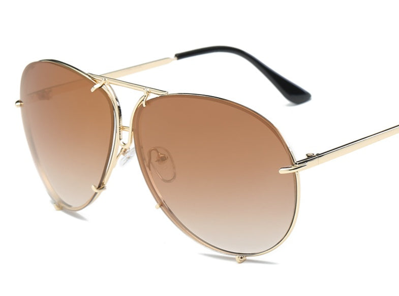 LoomTech™ Color Film Big-Frame Sunglasses – UV400 Fashion Metal Eyewear for Men & Women