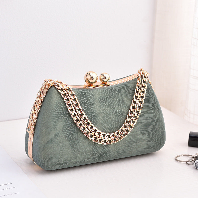 LoomTech™ Chain Shoulder Bag – Luxury Embossed PU Leather Crossbody Handbag for Parties & Evenings