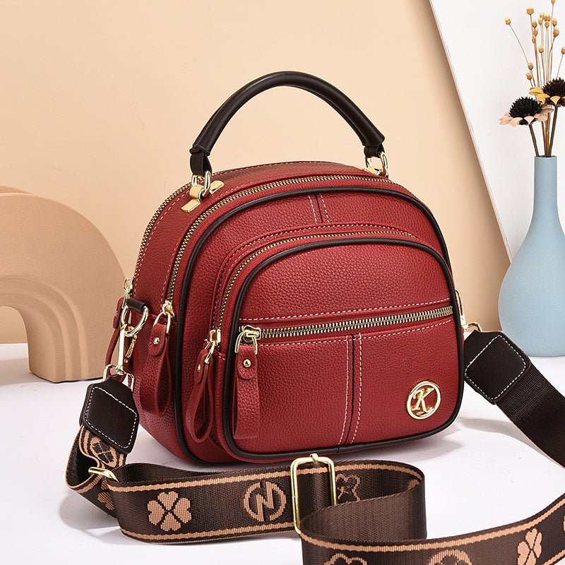 LoomTech™ Versatile Crossbody Bag – Multi-Zipper Small PU Leather Shoulder Handbag for Women