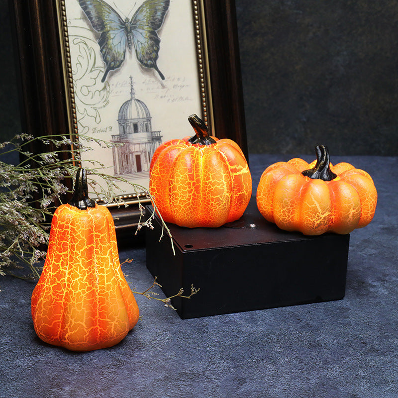 LoomTech™ Halloween Pumpkin LED Lantern – Realistic Resin Candle Lamp for Party & Home Decoration