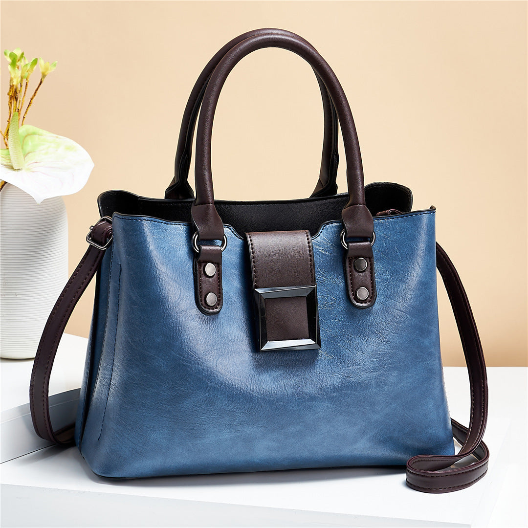 LoomTech™ Big Buckle Shoulder Bag – Large PU Leather Work & Office Crossbody Handbag for Women