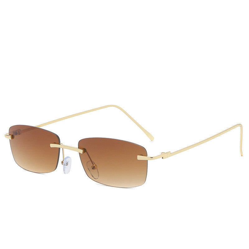 LoomTech™ Ocean Lens Rimless Sunglasses – UV400 Cut-Edge Metal Frame Fashion Eyewear