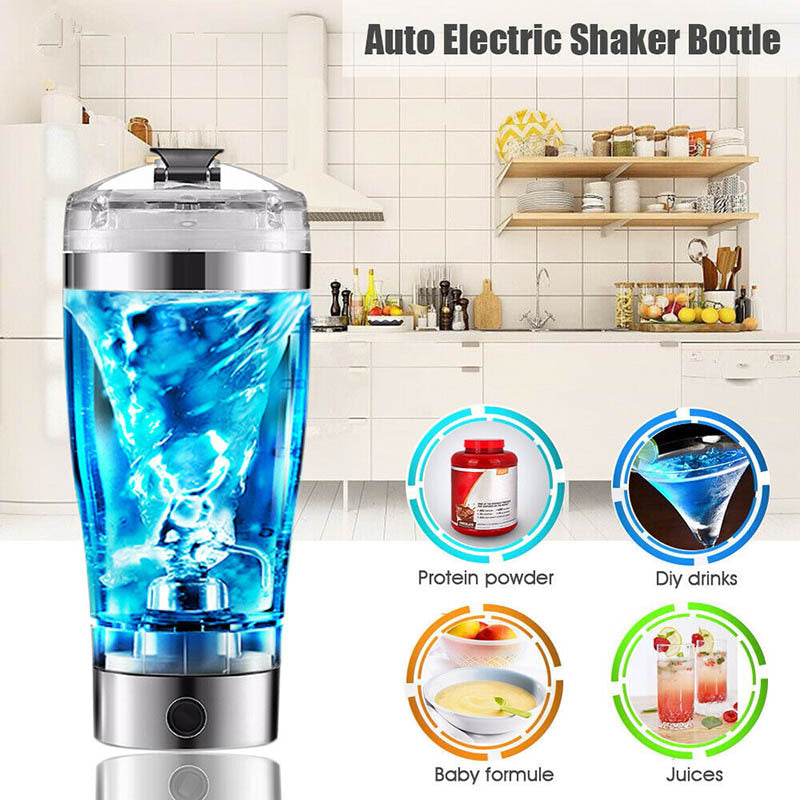 LoomTech™ Electric Protein Shaker Bottle – USB Rechargeable Vortex Mixer for Shakes, Coffee & Fitness Drinks (600ml)