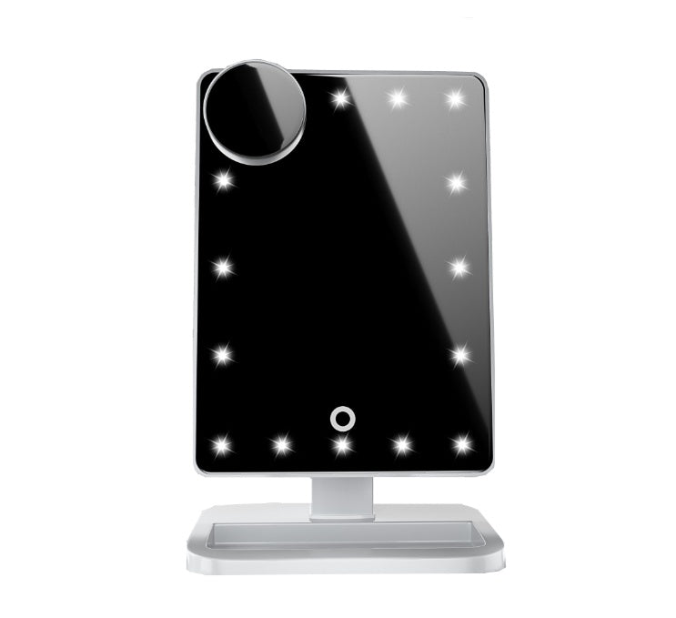LoomTech™ 3-in-1 LED Makeup Mirror – Touch Screen Bluetooth Speaker with 10X Magnifying Mirror (20 LED Lights)