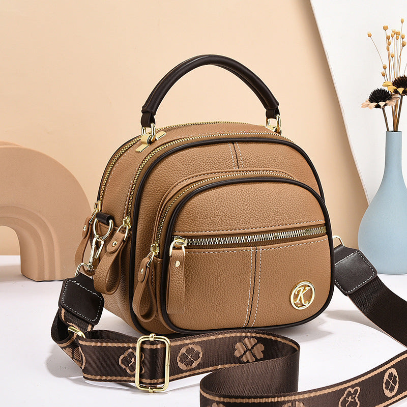 LoomTech™ Versatile Crossbody Bag – Multi-Zipper Small PU Leather Shoulder Handbag for Women