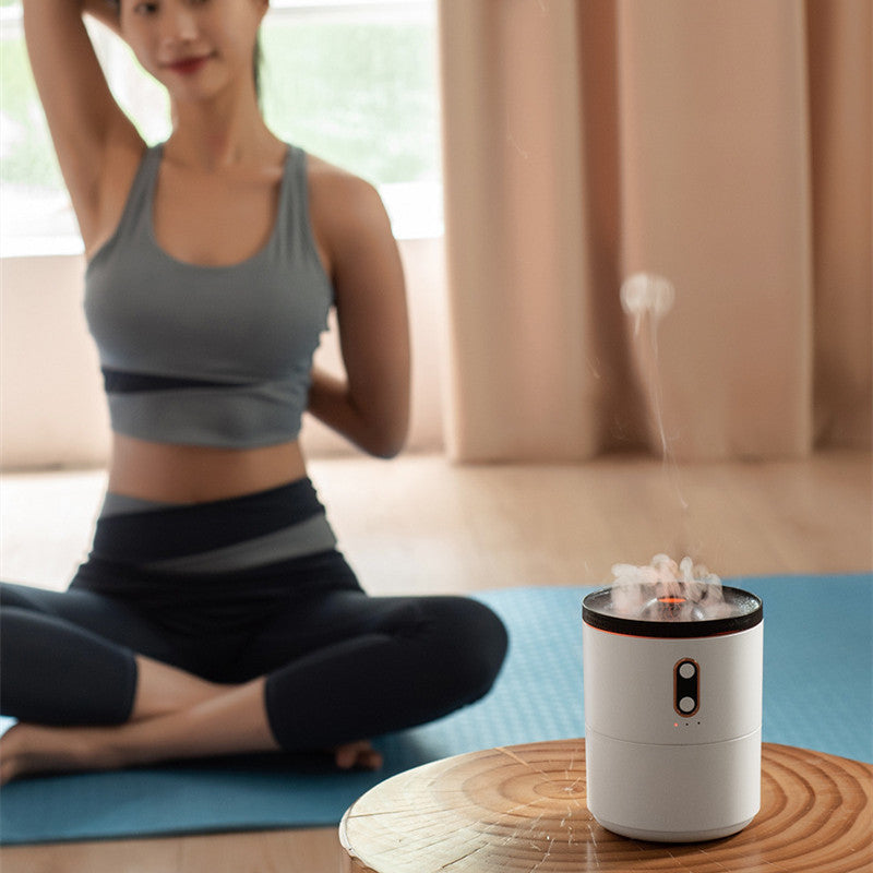 LoomTech™ Volcanic Flame Aroma Diffuser – USB Portable Jellyfish Humidifier & Night Light Lamp (Model V25)
