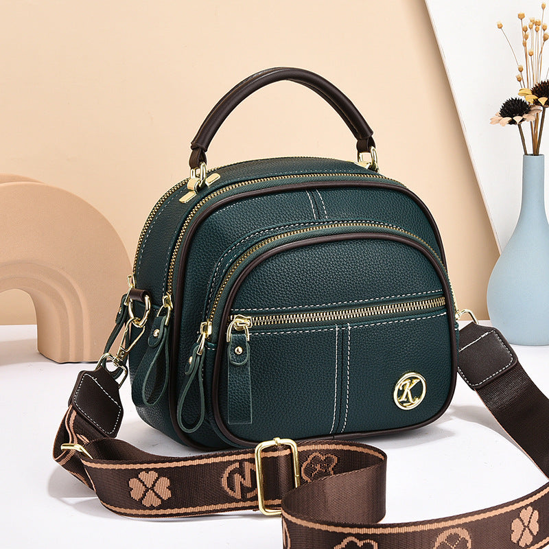LoomTech™ Versatile Crossbody Bag – Multi-Zipper Small PU Leather Shoulder Handbag for Women