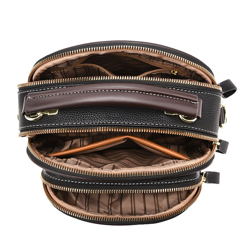 LoomTech™ Versatile Crossbody Bag – Multi-Zipper Small PU Leather Shoulder Handbag for Women