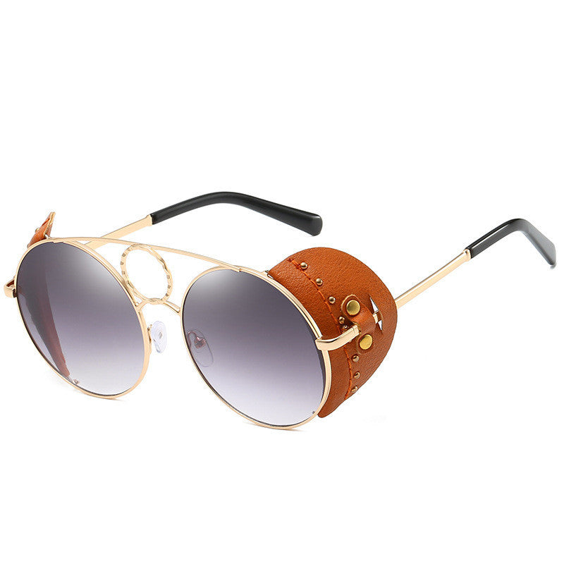 LoomTech™ Round Frame UV400 Sunglasses – Trendy European Metal Eyewear for Women