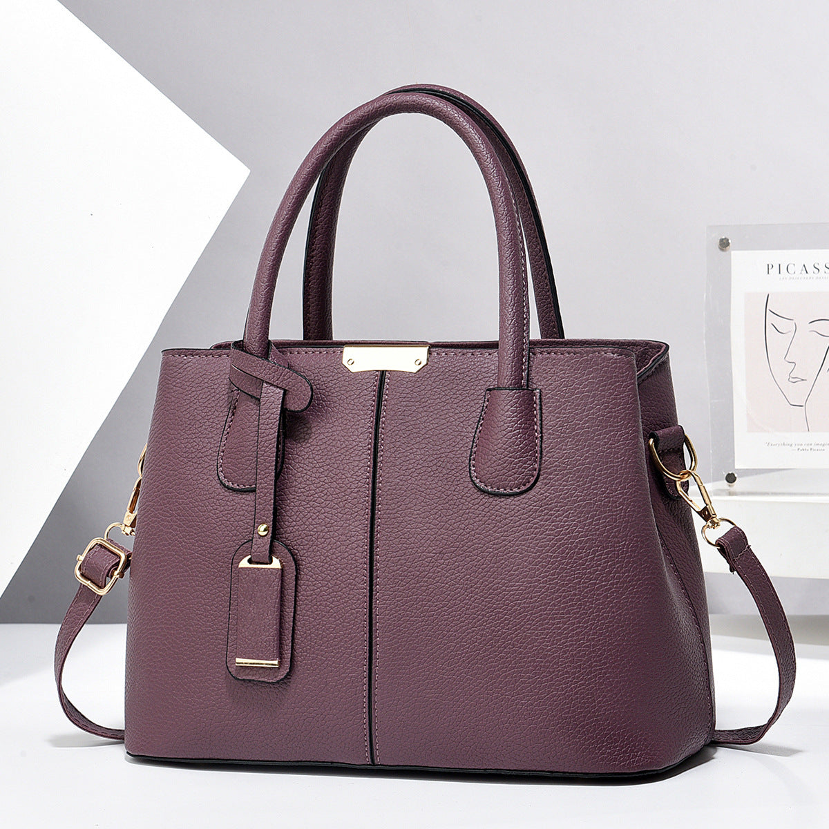 LoomTech™ Women’s PU Leather Tote Bag – Large Capacity Shoulder & Crossbody Handbag