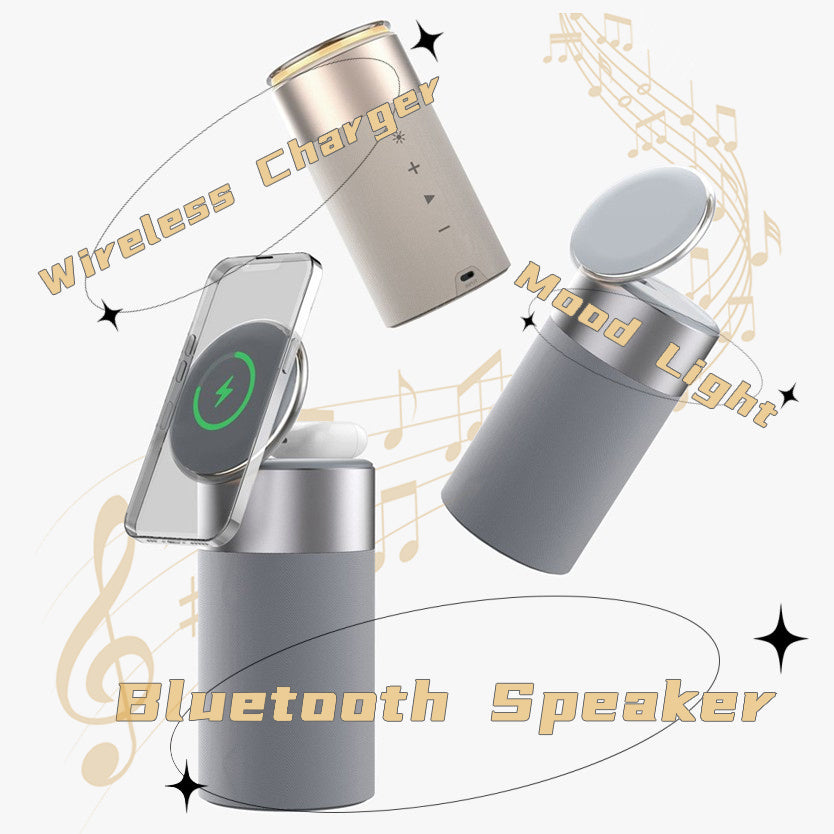 LoomTech™ 3-in-1 Wireless Charger & Bluetooth Speaker – Touch Lamp Station for iPhone & AirPods