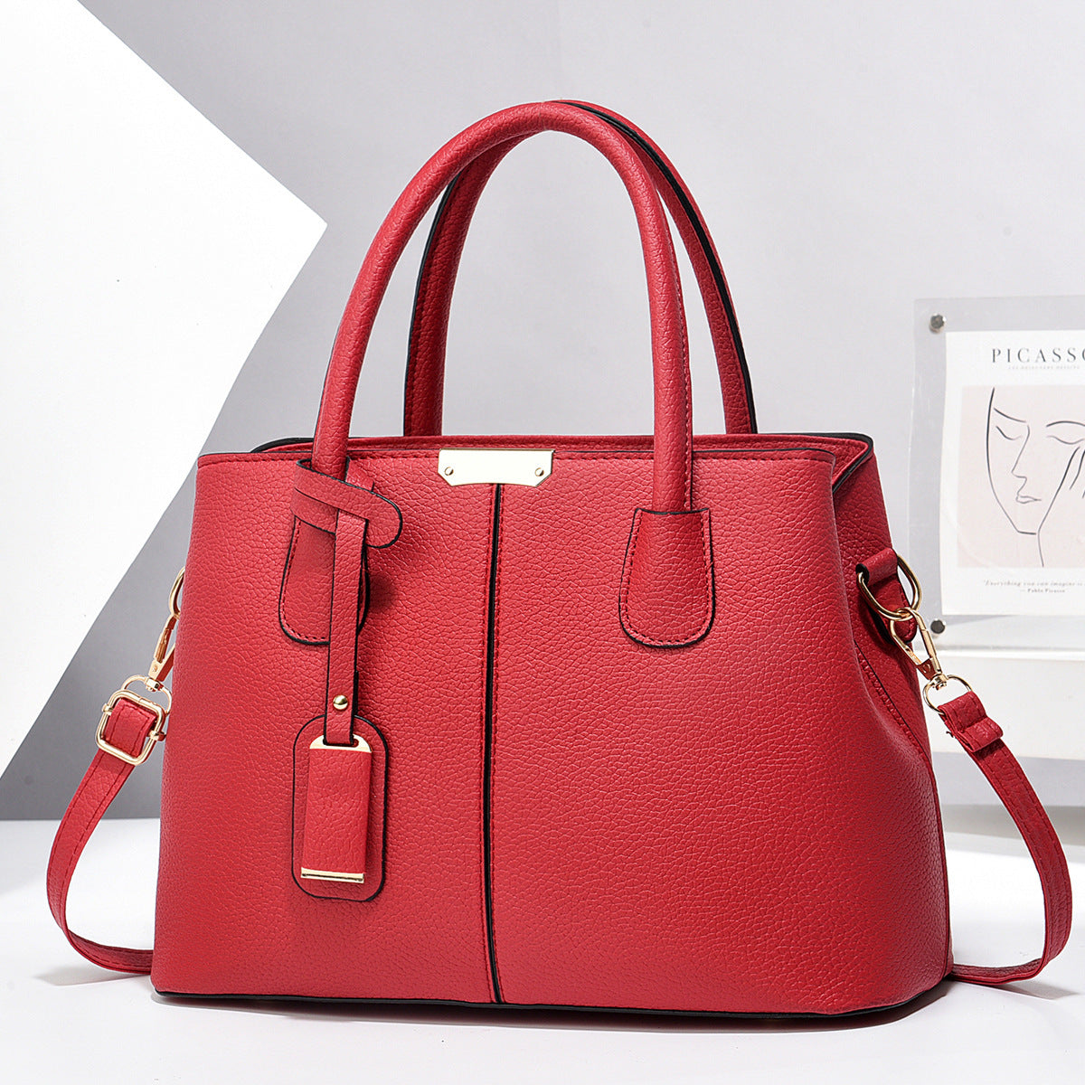 LoomTech™ Women’s PU Leather Tote Bag – Large Capacity Shoulder & Crossbody Handbag