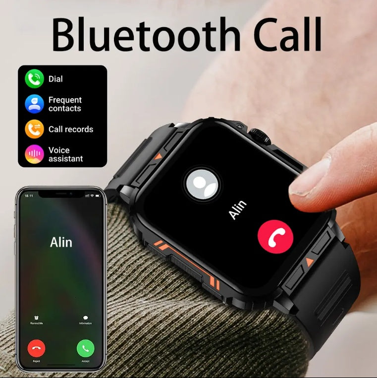 LoomTech L81™ — Outdoor Sports Smartwatch with Big Battery, Call Answering, Fitness Tracking & Waterproof Design